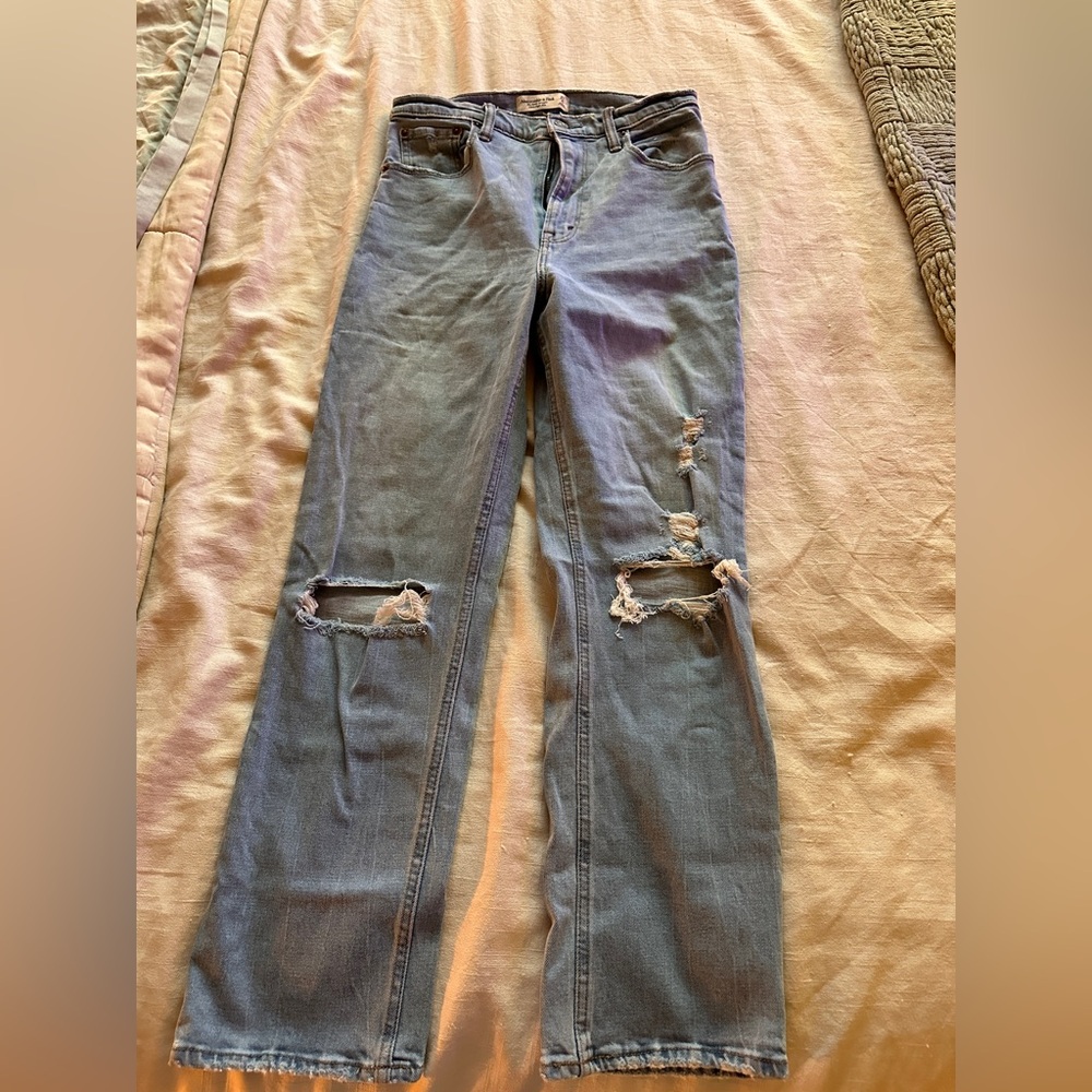 Abercrombie & Fitch Ripped Light Blue Women's Jeans
